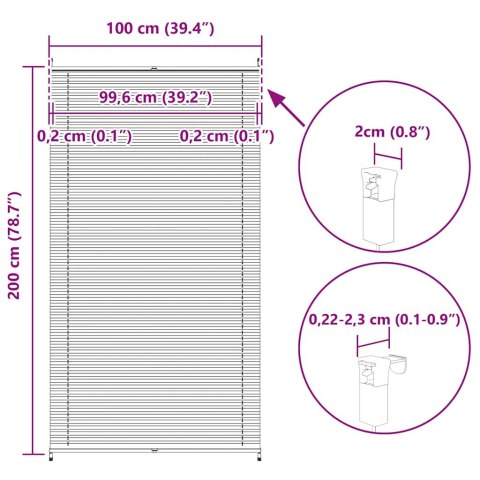 Roleta plisowana, kremowa (100x200cm)