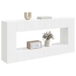 VidaXL Konsola Paski Biały 155 x 29 x 74 cm Drewno inżynieryjne