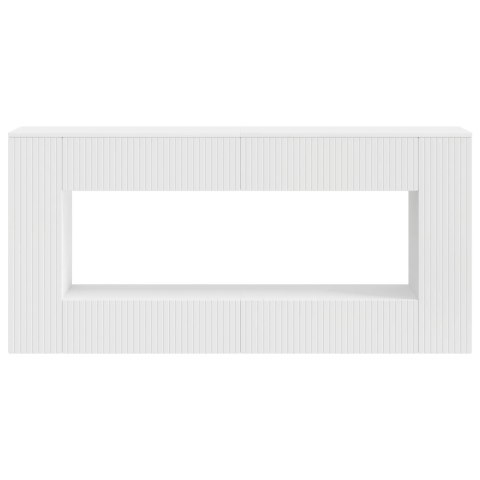 VidaXL Konsola Paski Biały 155 x 29 x 74 cm Drewno inżynieryjne