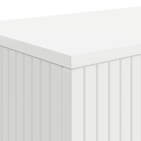 VidaXL Konsola Paski Biały 155 x 29 x 74 cm Drewno inżynieryjne