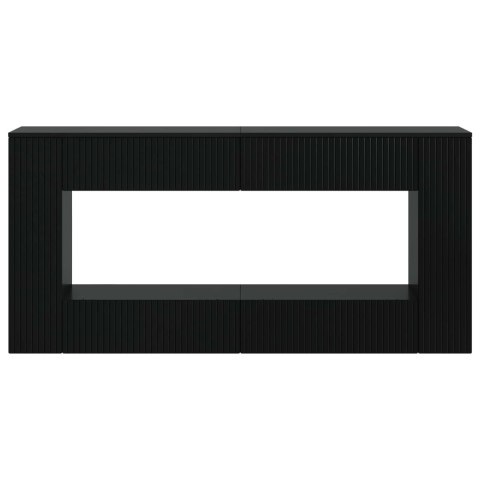 VidaXL Konsola Paski Czarny 155 x 29 x 74 cm Drewno inżynieryjne