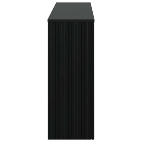 VidaXL Konsola Paski Czarny 155 x 29 x 74 cm Drewno inżynieryjne