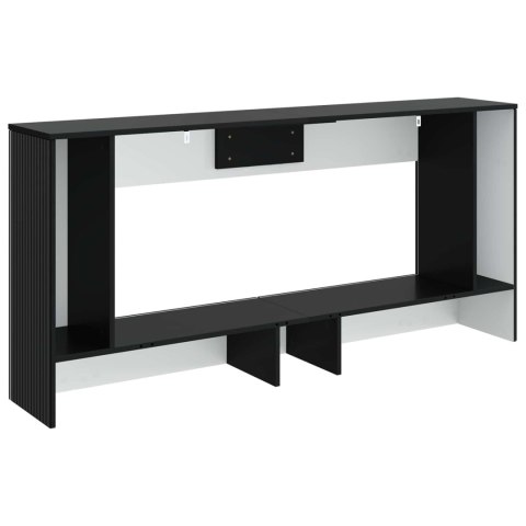 VidaXL Konsola Paski Czarny 155 x 29 x 74 cm Drewno inżynieryjne