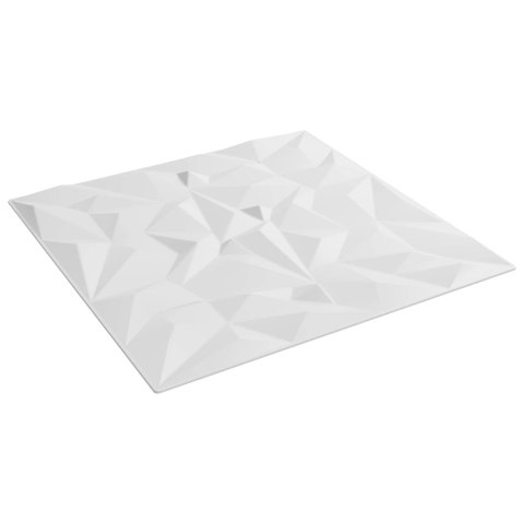 VidaXL Panele ścienne 12 pcs Biały 50 x 50 cm Pianka XPS