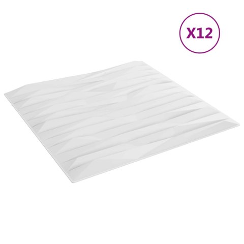 VidaXL Panele ścienne 12 pcs Biały Kamień 50 x 50 cm Pianka XPS