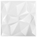 VidaXL Panele ścienne 12 pcs Biały diamentowy 50 x 50 cm Pianka XPS