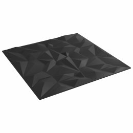 VidaXL Panele ścienne 12 pcs Czarny 50 x 50 cm Pianka XPS
