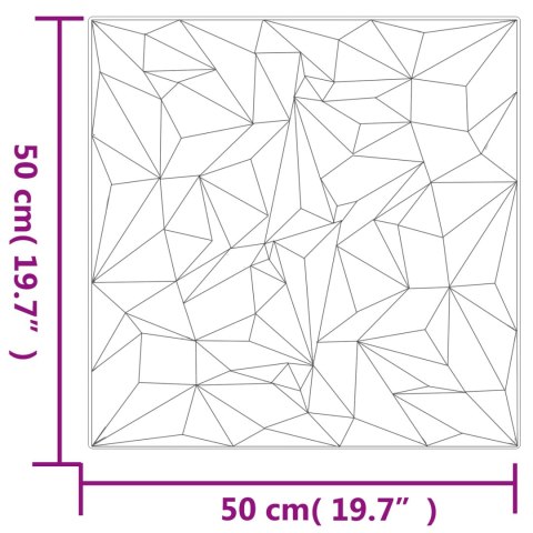 VidaXL Panele ścienne 12 pcs Czarny 50 x 50 cm Pianka XPS