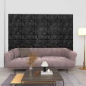 VidaXL Panele ścienne 12 pcs Czarny diamentowy 50 x 50 cm Pianka XPS