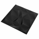VidaXL Panele ścienne 12 pcs Czarny diamentowy 50 x 50 cm Pianka XPS