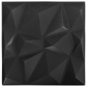 VidaXL Panele ścienne 12 pcs Czarny diamentowy 50 x 50 cm Pianka XPS