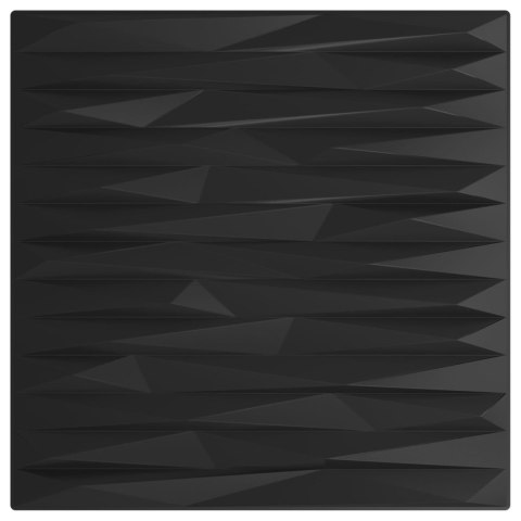 VidaXL Panele ścienne 12 pcs Czarny kamień 50 x 50 cm Pianka XPS