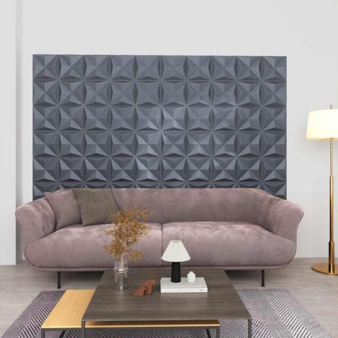 VidaXL Panele ścienne 12 pcs Origami szare 50 x 50 cm Pianka XPS
