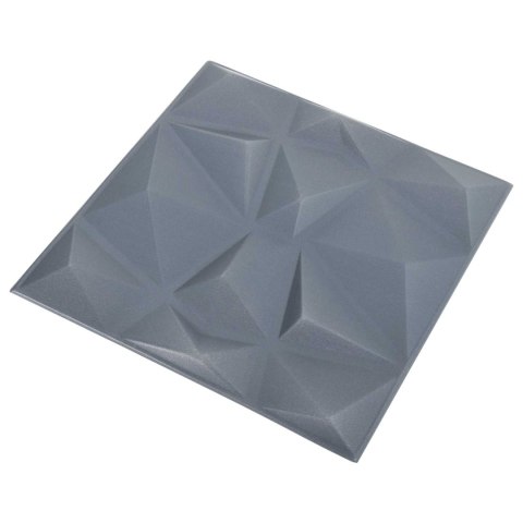 VidaXL Panele ścienne 12 pcs Origami szare 50 x 50 cm Pianka XPS