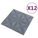 VidaXL Panele ścienne 12 pcs Origami szare 50 x 50 cm Pianka XPS