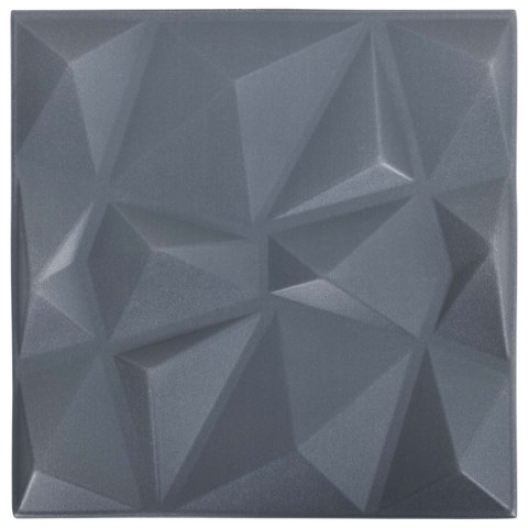 VidaXL Panele ścienne 12 pcs Origami szare 50 x 50 cm Pianka XPS