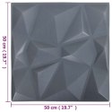 VidaXL Panele ścienne 12 pcs Origami szare 50 x 50 cm Pianka XPS