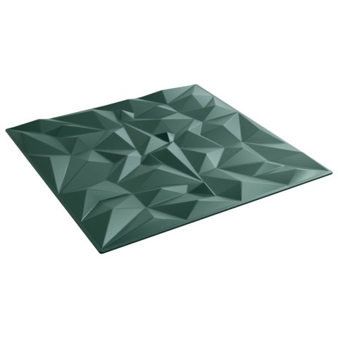 VidaXL Panele ścienne 12 pcs Zielony ametystowy 50 x 50 cm Pianka XPS
