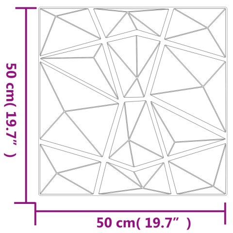 VidaXL Panele ścienne 24 pcs Betonowy Szary 50 x 50 cm Pianka XPS