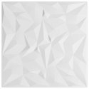 VidaXL Panele ścienne 24 pcs Biały 50 x 50 cm Pianka XPS