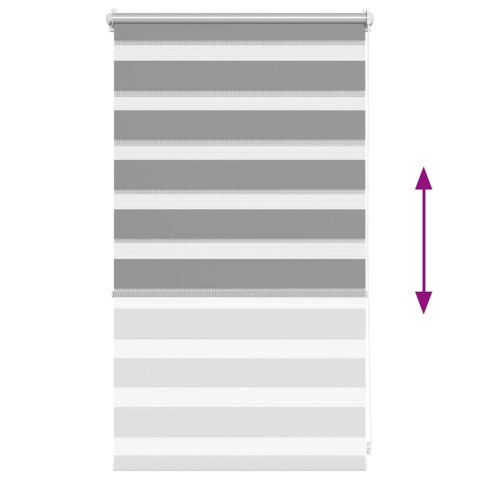 VidaXL Roleta Zebra 50,9x100 cm Szerokość tkaniny 46,7 cm szara