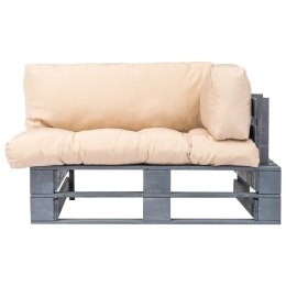 VidaXL Sofa ogrodowa z palet z piaskowymi poduszkami, sosna