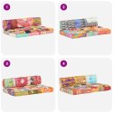 VidaXL Sofa z poduszek na paletę, tkanina, wielokolorowy patchwork