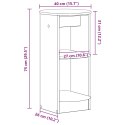 VidaXL Szafka boczna Dąb Rzemieślniczy 40 x 40 x 75 cm