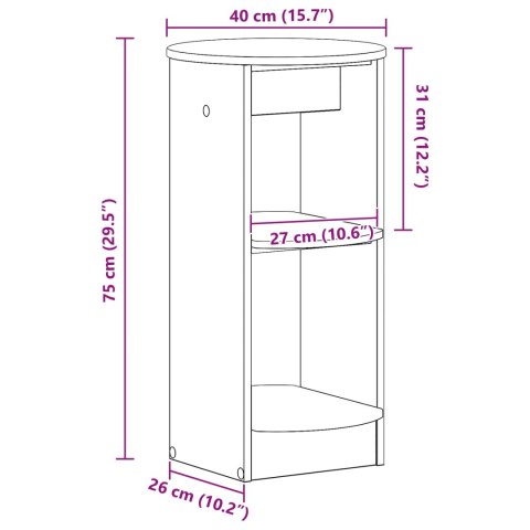 VidaXL Szafka boczna Dąb Rzemieślniczy 40 x 40 x 75 cm