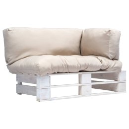 VidaXL Sofa ogrodowa z palet z piaskowymi poduszkami, sosna