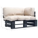 VidaXL Sofa ogrodowa z palet z piaskowymi poduszkami, sosna
