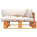 VidaXL Sofa ogrodowa z palet z piaskowymi poduszkami, sosna