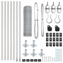 VidaXL Słupek ogrodzeniowy. srebrny