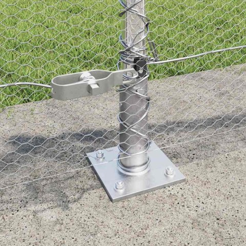 VidaXL Słupek ogrodzeniowy. srebrny