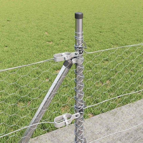 VidaXL Słupek ogrodzeniowy. srebrny