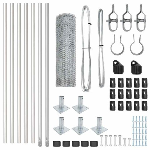 VidaXL Słupek ogrodzeniowy. srebrny