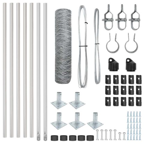 VidaXL Słupek ogrodzeniowy. srebrny