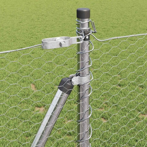 VidaXL Słupek ogrodzeniowy. srebrny