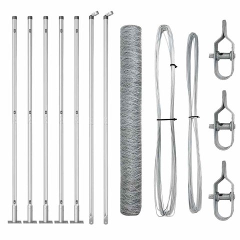 VidaXL Słupek ogrodzeniowy. srebrny