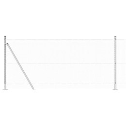 VidaXL Słupek ogrodzeniowy. srebrny