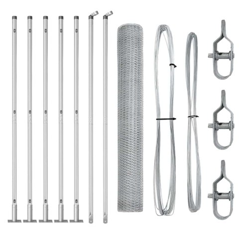 VidaXL Słupek ogrodzeniowy. srebrny