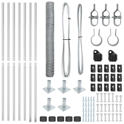 VidaXL Słupek ogrodzeniowy. srebrny