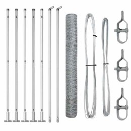 VidaXL Słupek ogrodzeniowy. srebrny