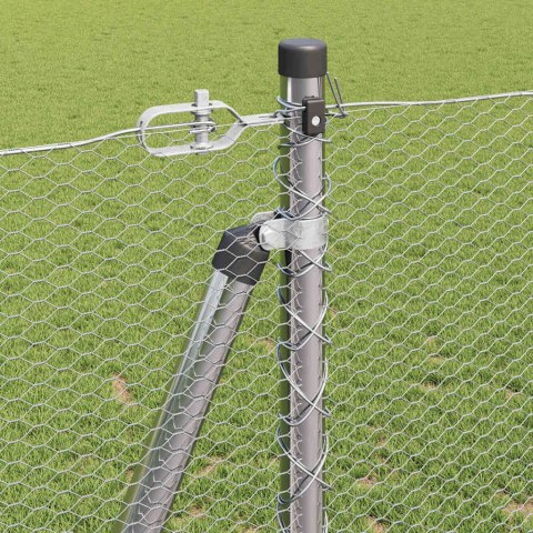 VidaXL Słupek ogrodzeniowy. srebrny