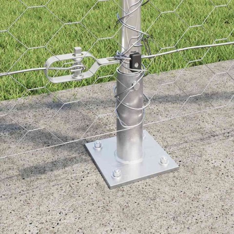 VidaXL Słupek ogrodzeniowy. srebrny