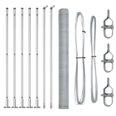 VidaXL Słupek ogrodzeniowy. srebrny