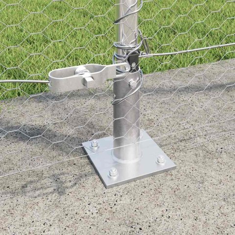 VidaXL Słupek ogrodzeniowy. srebrny