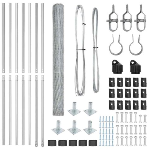 VidaXL Słupek ogrodzeniowy. srebrny