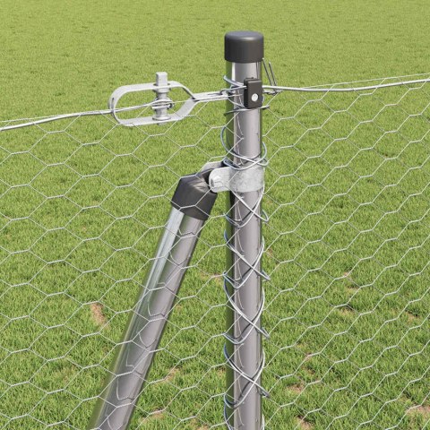 VidaXL Słupek ogrodzeniowy. srebrny