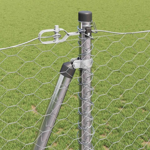 VidaXL Słupek ogrodzeniowy. srebrny